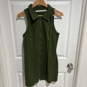Tinseltown Olive Zip-Up Dress
